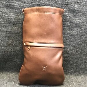 Braun Büffel Design Germany Brown Leather Shoe Bag Drawstring Pouch Travel Bag
